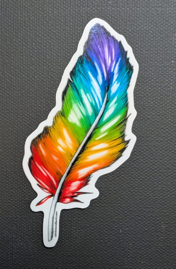 Rainbow Feather Sticker