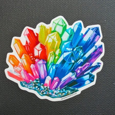 Rainbow Crystal Cluster Vinyl Sticker