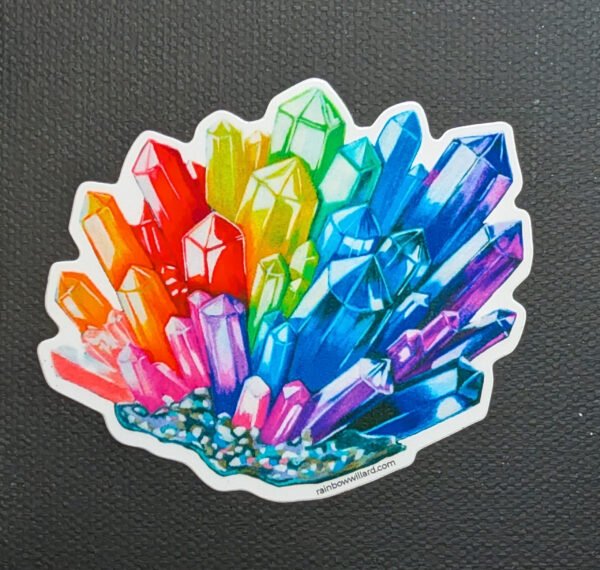 Rainbow Crystal Cluster Vinyl Sticker