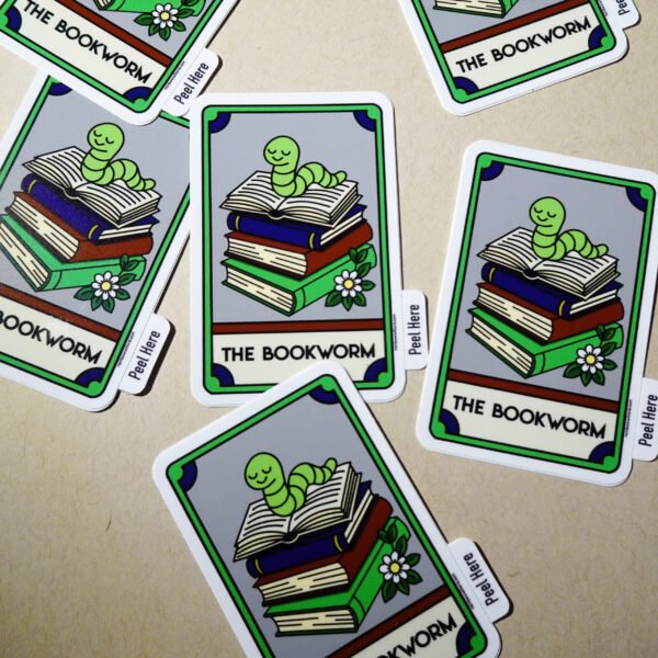 The Bookworm Vinyl Sticker - Image 3