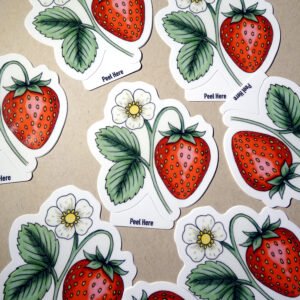 Strawberry Blossom Vinyl Sticker