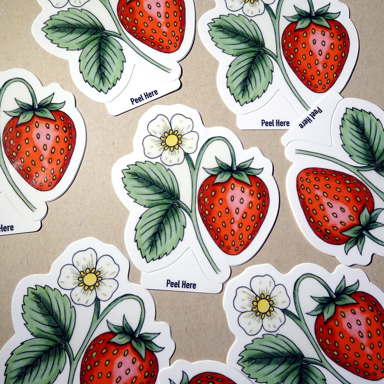 Strawberry Blossom Vinyl Sticker