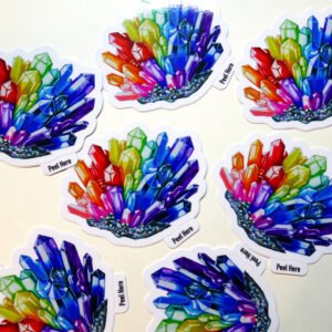 Rainbow Crystal Cluster Vinyl Sticker