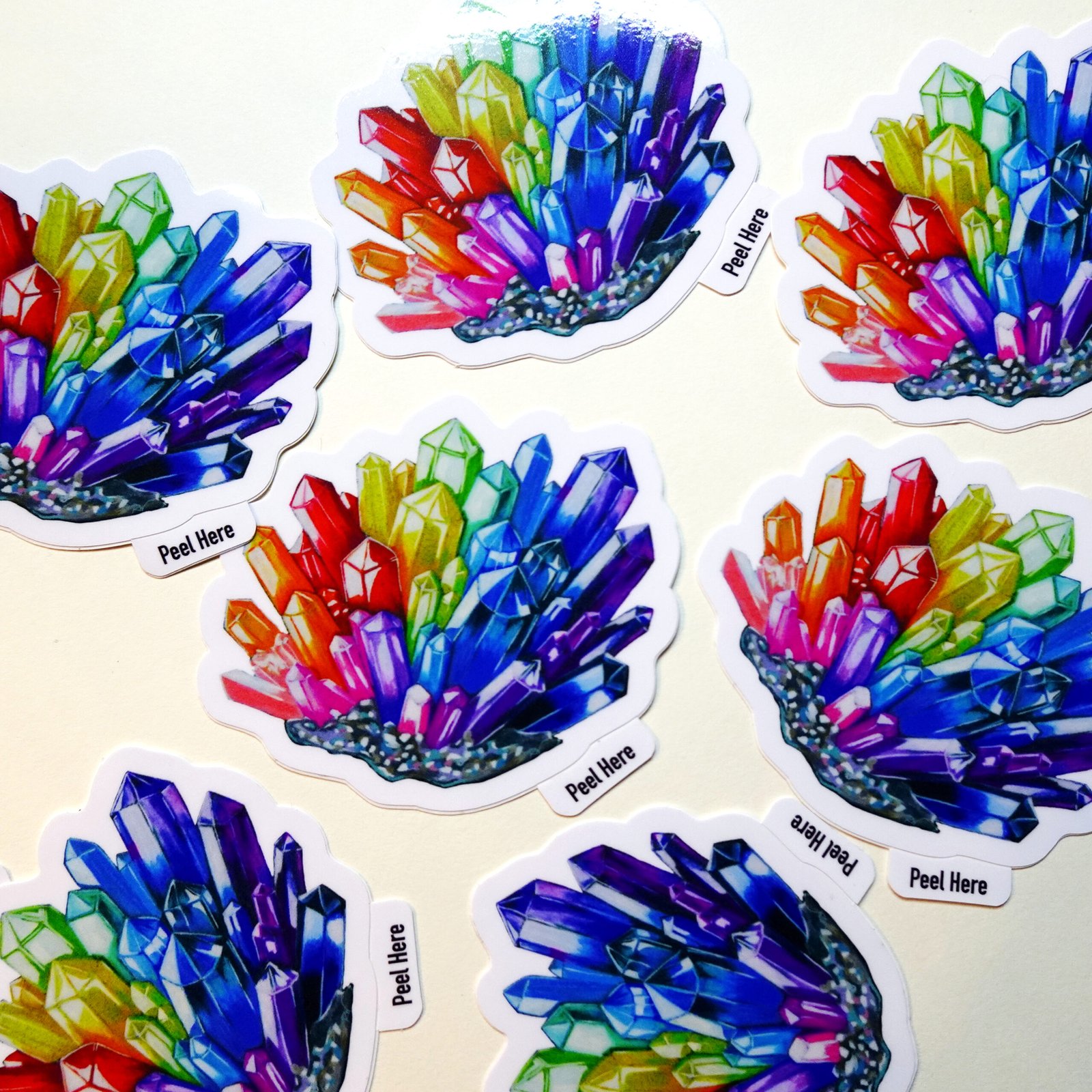 Rainbow Crystal Cluster Vinyl Sticker