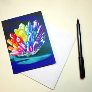 Rainbow Crystal Cluster Greeting Card