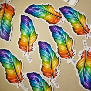 Rainbow Feather Sticker